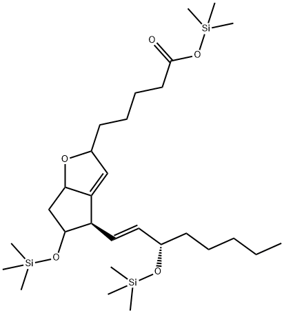 (13E,15S)-6,9-Epoxy-11,15-bis[(trimethylsilyl)oxy]-7,13-prostadien-1-oic acid trimethylsilyl ester 结构式