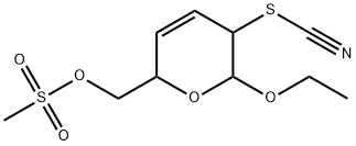 Thiocyanic acid 2-ethoxy-3,6-dihydro-6-[[(methylsulfonyl)oxy]methyl]-2H-pyran-3-yl ester 结构式