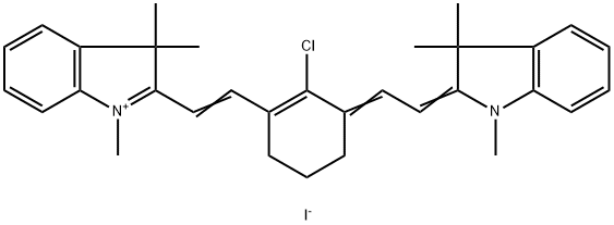 2-[2-[2-氯-3-[(1,3-二氢-1,3,3-三甲基-2H-吲哚-2-亚基)乙亚基]-1-环戊烯-1-基]乙烯基]-1,3,3-三甲基吲哚碘化物 结构式