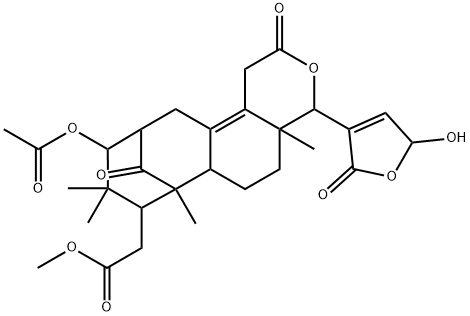 10-Acetoxy-4-(2,5-dihydro-5-hydroxy-2-oxofuran-3-yl)-1,4,4a,5,6,6a,7,8,9,10,11,12-dodecahydro-4a,7,9,9-tetramethyl-2,13-dioxo-7,11-methano-2H-cycloocta[f][2]benzopyran-8-acetic acid methyl ester 结构式