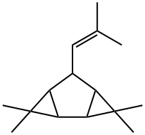 3,3,7,7-Tetramethyl-5-(2-methyl-1-propenyl)tricyclo[4.1.0.02,4]heptane 结构式