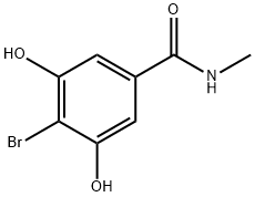 N-甲基-4-溴-3,5-二羟基苯甲酰胺 结构式