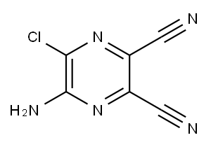 2,3-二氰基-5-氨基-6-氯吡嗪 结构式