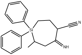 5-Imino-7-methyl-1,1-diphenylsilacycloheptane-4-carbonitrile 结构式