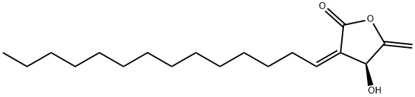 (S)-4,5-Dihydro-4-hydroxy-5-methylene-3-[(Z)-tetradecan-1-ylidene]furan-2(3H)-one 结构式