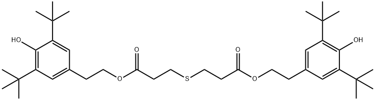 3,3-双硫代二丙酸-双[2-[3,5-双(1,1-二甲基乙基)-4-羟苯基]乙基酯] 结构式