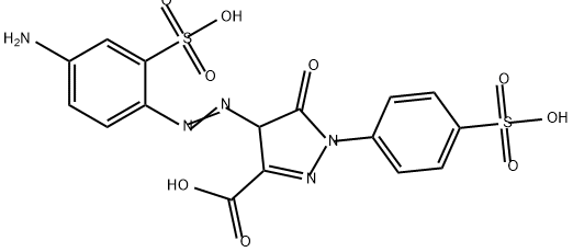 4-[(4-氨基-2-磺基苯基)偶氮]-4,5-二氢-5-氧代-1-(4-磺基苯基)-1H-吡唑-3-羧酸 结构式