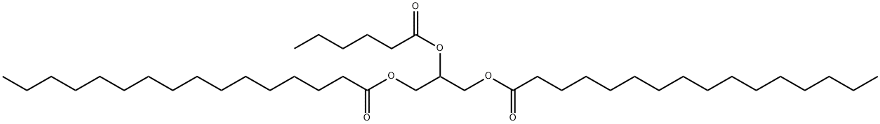 Di(hexadecanoic acid)2-[(1-oxohexyl)oxy]-1,3-propanediyl ester 结构式