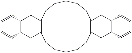 Dibenzo[a,h]cyclotetradecene, 2,3,11,12-tetraethenyl-1,2,3,4,5,6,7,8,9,10,11,12,13,14,15,16,17,18-octadecahydro-, (2R*,3S*,4Z,9Z,11R*,12S*)- (9CI) 结构式