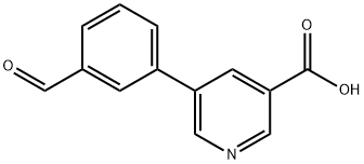 3-(4-Methoxycarbonylpyridin-3-yl)benzaldehyde 结构式