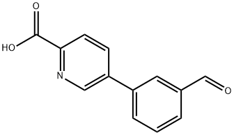 3-(6-(Carboxy)pyridin-3-yl)benzaldehyde 结构式