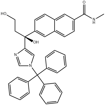 (S)-6-(1,3-二羟基-1-(1-三苯甲基-1H-咪唑-4-基)丙基)-N-甲基-2-萘甲 结构式