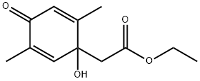 2,5-Cyclohexadiene-1-acetic acid, 1-hydroxy-2,5-dimethyl-4-oxo-, ethyl ester (9CI) 结构式
