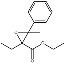 2-Ethyl-3-methyl-3-phenyl-2-oxiranecarboxylic acid ethyl ester 结构式