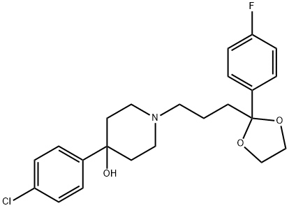 4-(p-Chlorophenyl)-1-[3-[2-(p-fluorophenyl)-1,3-dioxolan-2-yl]propyl]piperidin-4-ol 结构式