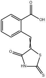 2-[(4-氧代-2-硫代-四氢噻唑-5-基亚甲基)甲基]苯甲酸 结构式