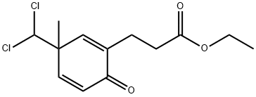 3-(Dichloromethyl)-3-methyl-6-oxo-1,4-cyclohexadiene-1-propanoic acid ethyl ester 结构式