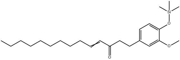 1-[3-Methoxy-4-[(trimethylsilyl)oxy]phenyl]-4-tetradecen-3-one 结构式