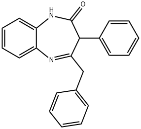 1,3-Dihydro-3-phenyl-4-(phenylmethyl)-2H-1,5-benzodiazepin-2-one 结构式