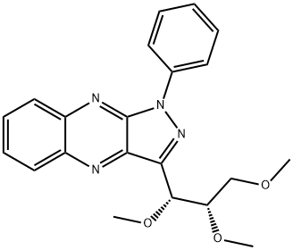 1-Phenyl-3-[(1R,2S)-1,2,3-trimethoxypropyl]-1H-pyrazolo[3,4-b]quinoxaline 结构式