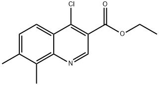 4-氯-7,8-二甲基喹啉-3-甲酸乙酯 结构式