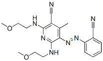 5-[(2-cyanophenyl)azo]-2,6-bis[(2-methoxyethyl)amino]-4-methylnicotinonitrile 结构式