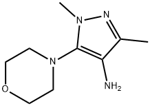 1,3-二甲基-5-吗啉-1H-吡唑-4-胺 结构式