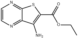 7-氨基噻吩并[2,3-B]吡嗪-6-羧酸乙酯 结构式