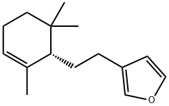 3-[2-[(S)-2,6,6-Trimethyl-2-cyclohexen-1-yl]ethyl]furan 结构式