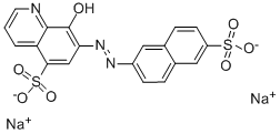 8-羟基-7-[(6-磺基-2-萘基)偶氮基]-5-喹啉磺酸二钠盐 结构式