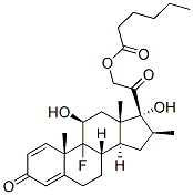 9-fluoro-11beta,17,21-trihydroxy-16beta-methylpregna-1,4-diene-3,20-dione 21-hexanoate 结构式