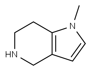 4,5,6,7-四氢-1-甲基-1H - 吡咯并[3,2-C]吡啶 结构式