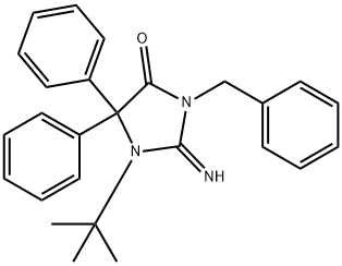 1-(1,1-Dimethylethyl)-2-imino-5,5-diphenyl-3-(phenylmethyl)-4-imidazolidinone 结构式