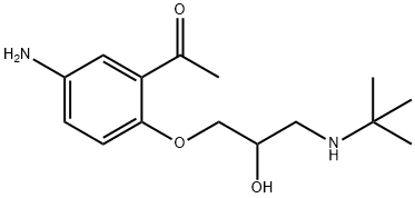 5-氨基-2-(3-(叔丁基氨基)-2-羟基丙氧基)苯乙酮 结构式
