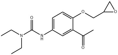 N'-[3-乙酰基-4-(环氧乙烷基甲氧基)苯基]-N,N-二乙基脲 结构式
