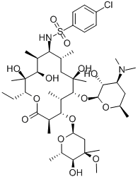 (9S)-9-[[(4-Chlorophenyl)sulfonyl]amino]-9-deoxoerythromycin 结构式