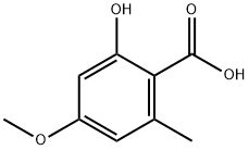 2-羟基-4-甲氧基-6-甲基苯甲酸 结构式