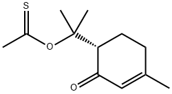 S-[1-methyl-1-(4-methyl-2-oxo-3-cyclohexen-1-yl)ethyl] ethanethioate 结构式