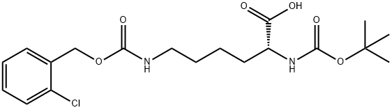 Boc-N'-(2-氯苄氧羰基)-D-赖氨酸 结构式