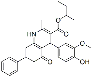 butan-2-yl 4-(4-hydroxy-3-methoxy-phenyl)-2-methyl-5-oxo-7-phenyl-4,6, 7,8-tetrahydro-1H-quinoline-3-carboxylate 结构式