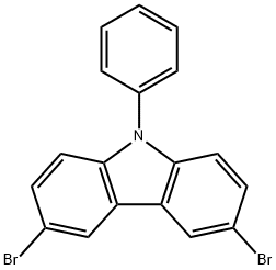 3,6-二溴-9-苯基咔唑 结构式