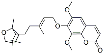 6,8-Dimethoxy-7-[[3-methyl-5-(1,3,3-trimethyl-7-oxabicyclo[2.2.1]hept-2-yl)-2-pentenyl]oxy]-2H-1-benzopyran-2-one 结构式