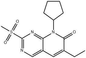 Pyrido[2,3-d]pyrimidin-7(8H)-one,  8-cyclopentyl-6-ethyl-2-(methylsulfonyl)- 结构式