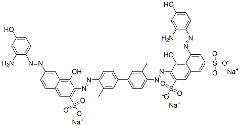2,7-Naphthalenedisulfonic acid, 5-[(2-amino-4-hydroxyphenyl)azo]-3-[[4'-[[7-[(2-amino-4-hydroxyphenyl)azo]-1-hydroxy-3-sulfo-2-naphthalenyl]azo]-3,3'-dimethyl[1,1'-biphenyl]-4-yl]azo]-4-hydroxy-, sodium salt 结构式