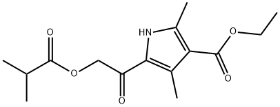 1H-Pyrrole-3-carboxylicacid,2,4-dimethyl-5-[(2-methyl-1-oxopropoxy)acetyl]-,ethylester(9CI) 结构式