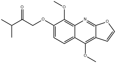 1-[(4,8-Dimethoxyfuro[2,3-b]quinolin-7-yl)oxy]-3-methyl-2-butanone 结构式