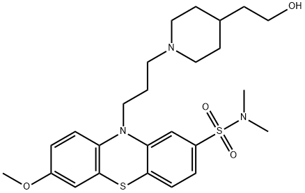 10-[3-[4-(2-hydroxyethyl)piperidino]propyl]-7-methoxy-N,N-dimethyl-10H-phenothiazine-2-sulphonamide 结构式