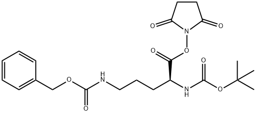 N2-[叔丁氧羰基]-N5-[苄氧羰基]-L-鸟氨酸琥珀酰亚胺基酯 结构式