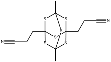 5,7-Dimethyl-2,4,6,8,9,10-hexathiaadamantane-1,3-dipropiononitrile 结构式