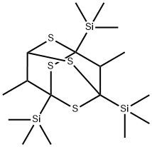 9,10-Dimethyl-1,3,5-tris(trimethylsilyl)-2,4,6,8-tetrathiaadamantane 结构式